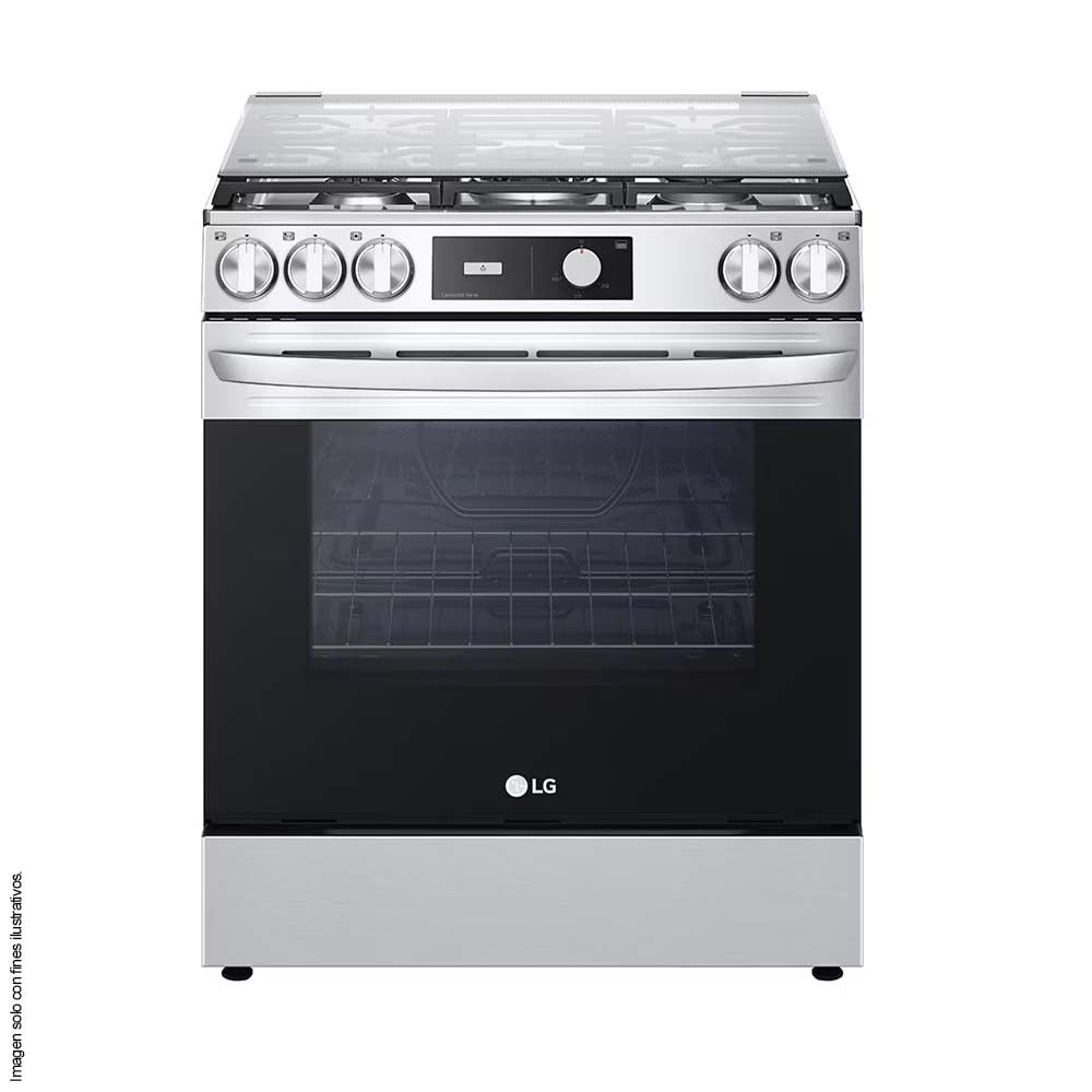 Estufa a gas 30" LRGL5841S, LG 5 quemadores horno 5.8pc Tecnología de limpieza EasyClean