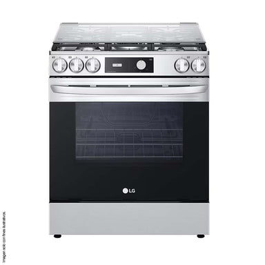 Estufa a gas 30" LRGL5841S, LG 5 quemadores horno 5.8pc Tecnología de limpieza EasyClean