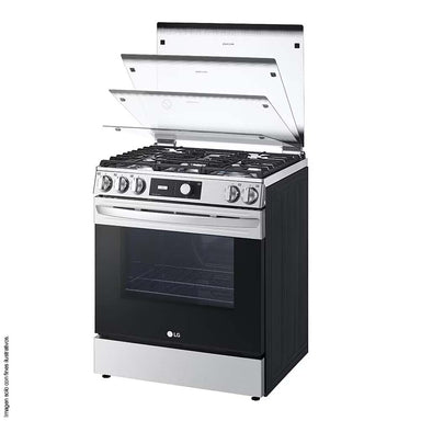 Estufa a gas 30" LRGL5841S, LG 5 quemadores horno 5.8pc Tecnología de limpieza EasyClean