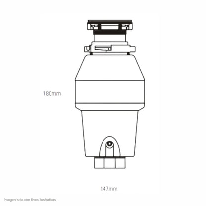 Triturador de alimentos FRANTOIO 1/2 HP Drija potencia 372W 3800RPM 120V
