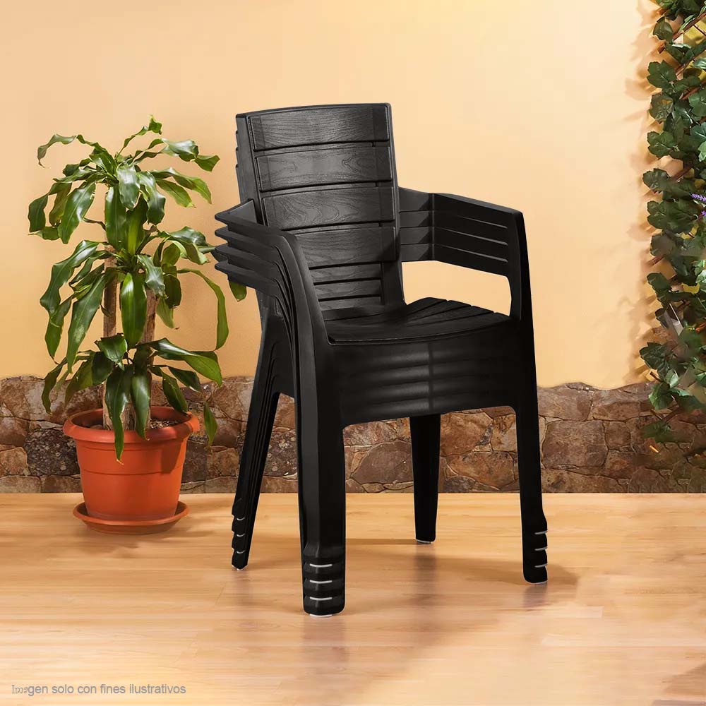 Silla Barú con brazo color negro 13282-XP RIMAX