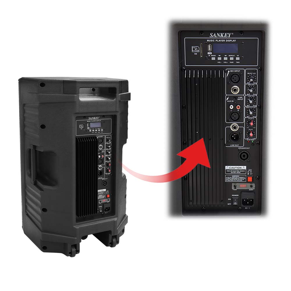 Bocina con amplificador PA15230TSM Sankey 250W RMS
