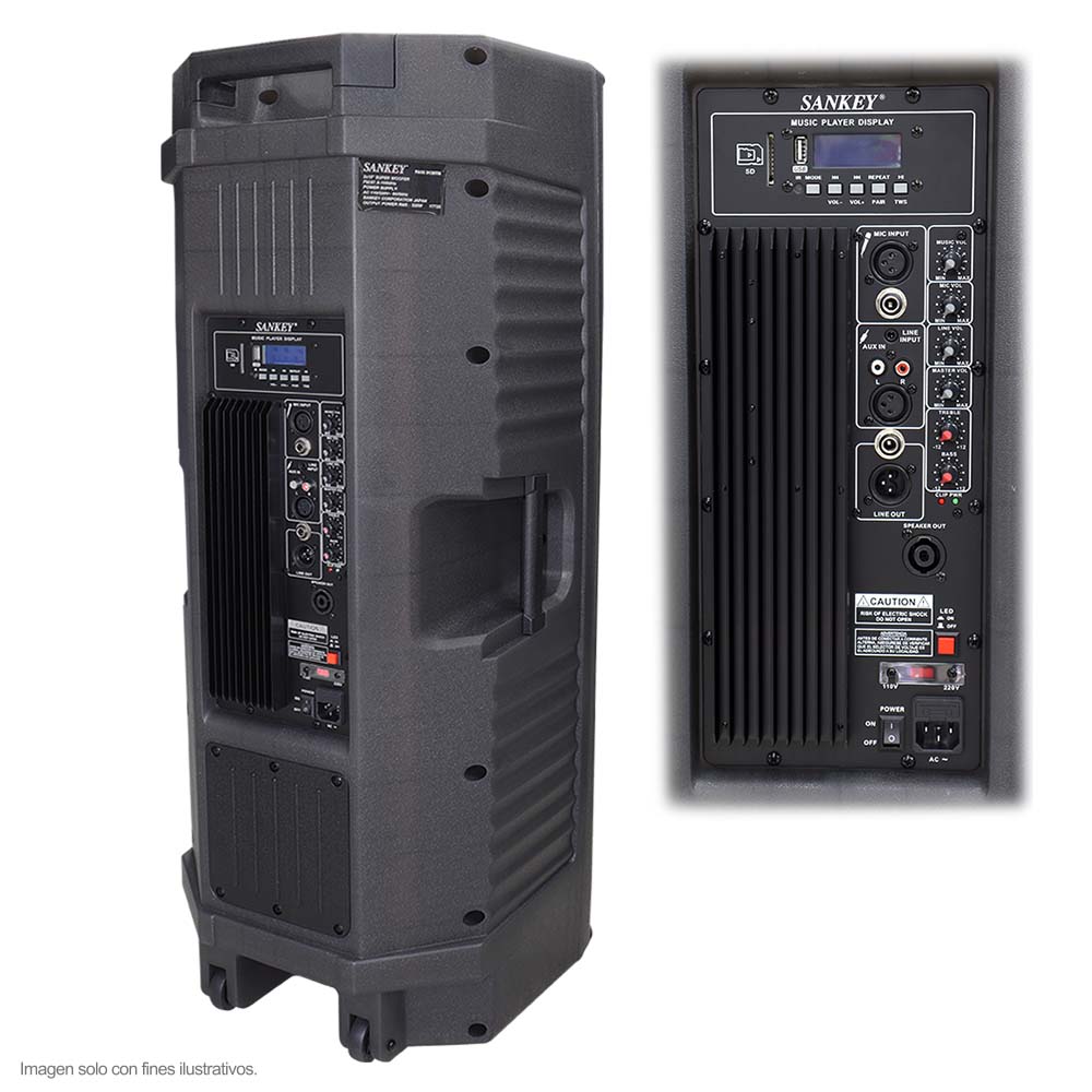 Bocina PA153130TM Sankey potencia de 320W RMS.