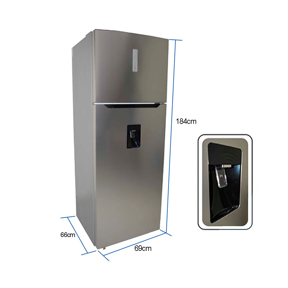 Refrigeradora 16.4pc RF17IN70SD Sankey tecnología Inverter, dispensador de agua, iluminación LED