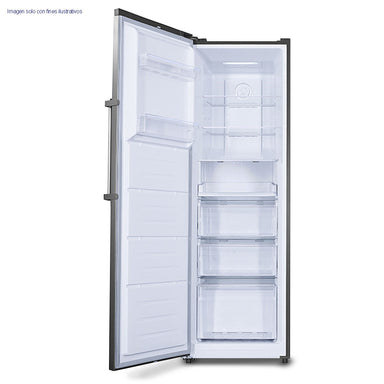 Congelador vertical 10pc RF-F10C8SB Sankey acabado en acero inoxidable panel digital de toque, tecnología inverter