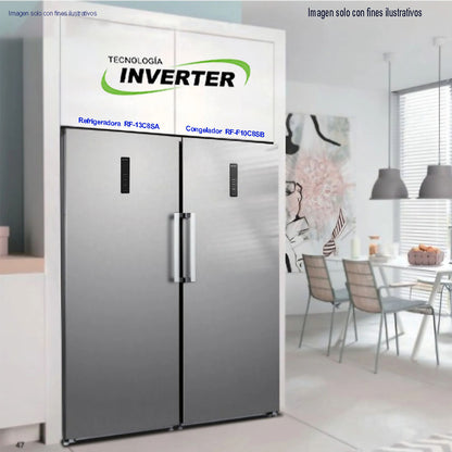 Congelador vertical 10pc RF-F10C8SB Sankey acabado en acero inoxidable panel digital de toque, tecnología inverter