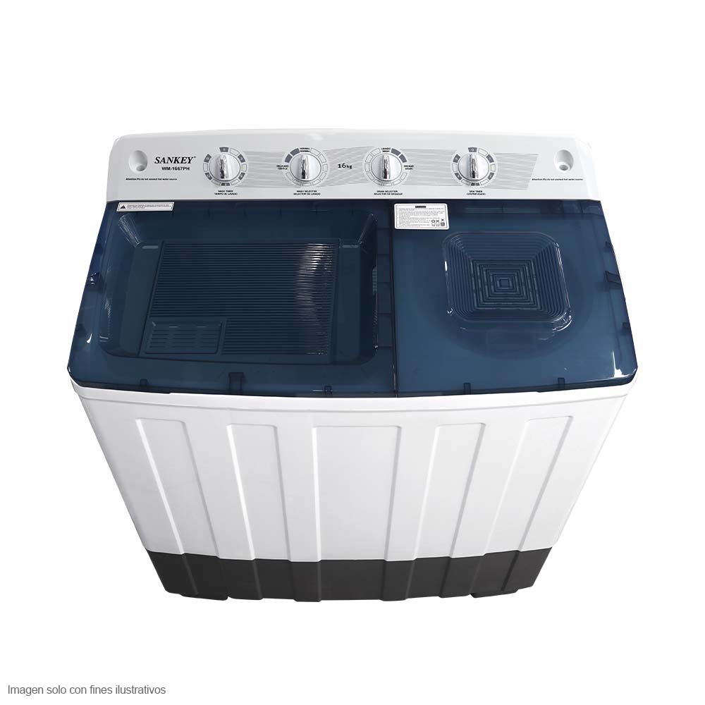 Lavadora 16kg Semi automática WM 1667PH Sankey, doble tina, bomba de expulsión