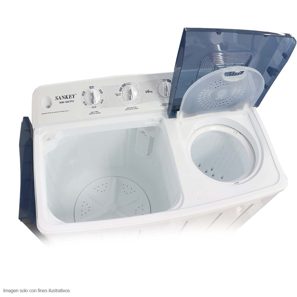Lavadora 16kg Semi automática WM 1667PH Sankey, doble tina, bomba de expulsión