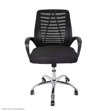 Silla de oficina FC-32 base cromada ruedas plásticas.