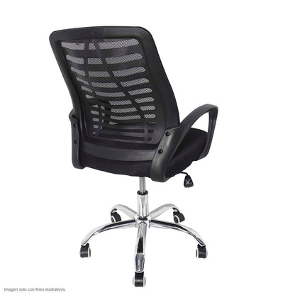 Silla de oficina FC-32 base cromada ruedas plásticas.