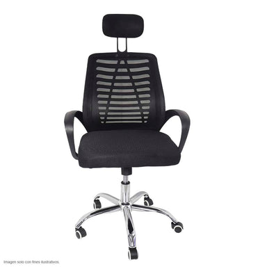 Silla de oficina FC-33 base cromada ruedas plásticas.