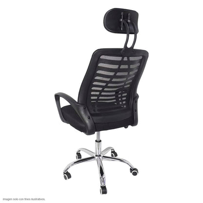 Silla de oficina FC-33 base cromada ruedas plásticas.