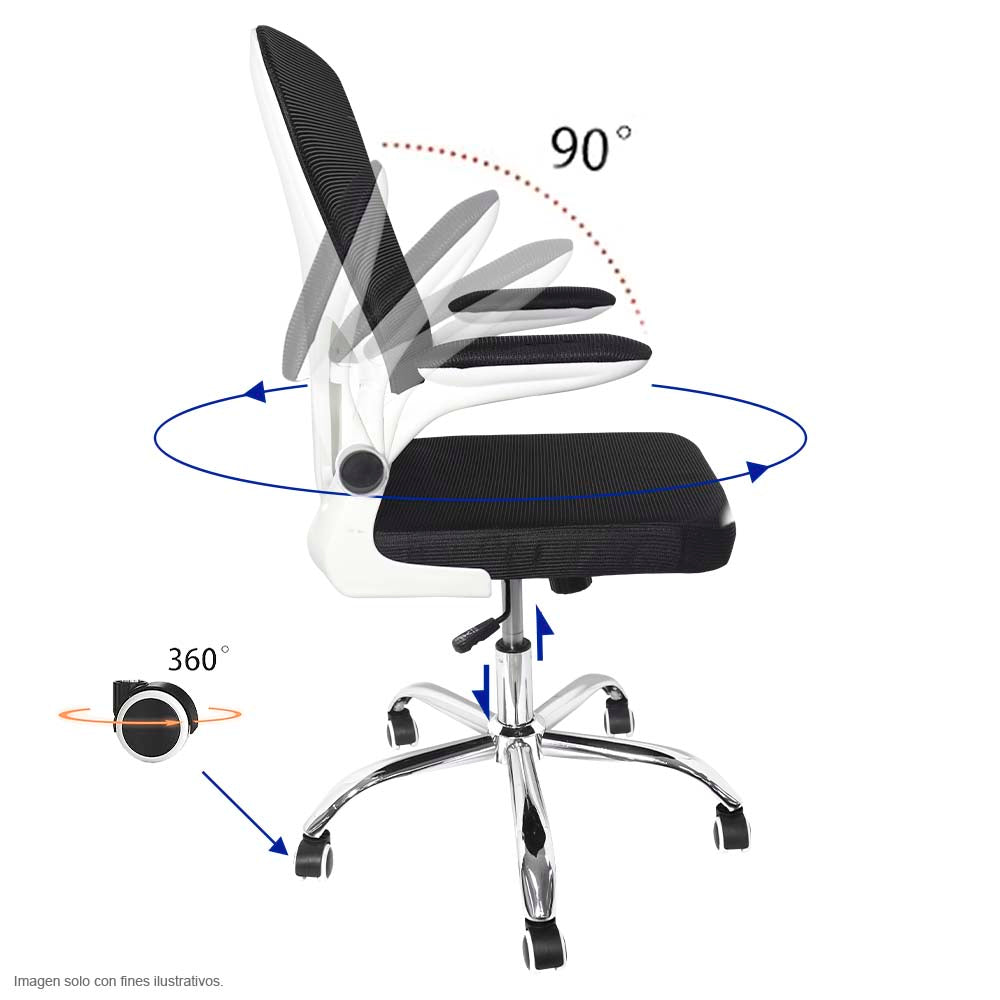 Silla de oficina FC-29-2 base cromada base de metal acabado cromado.