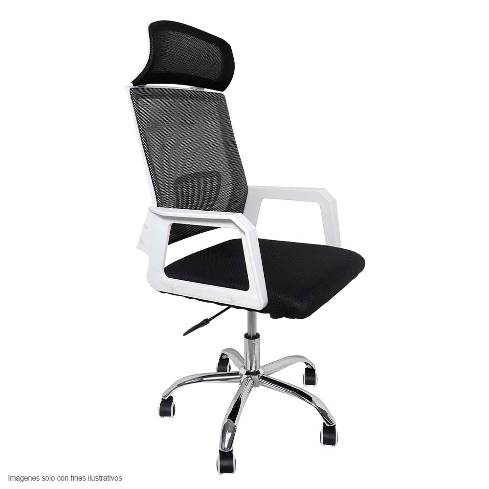 Silla de oficina FC-34-2 base de metal cromada asiento transpirable
