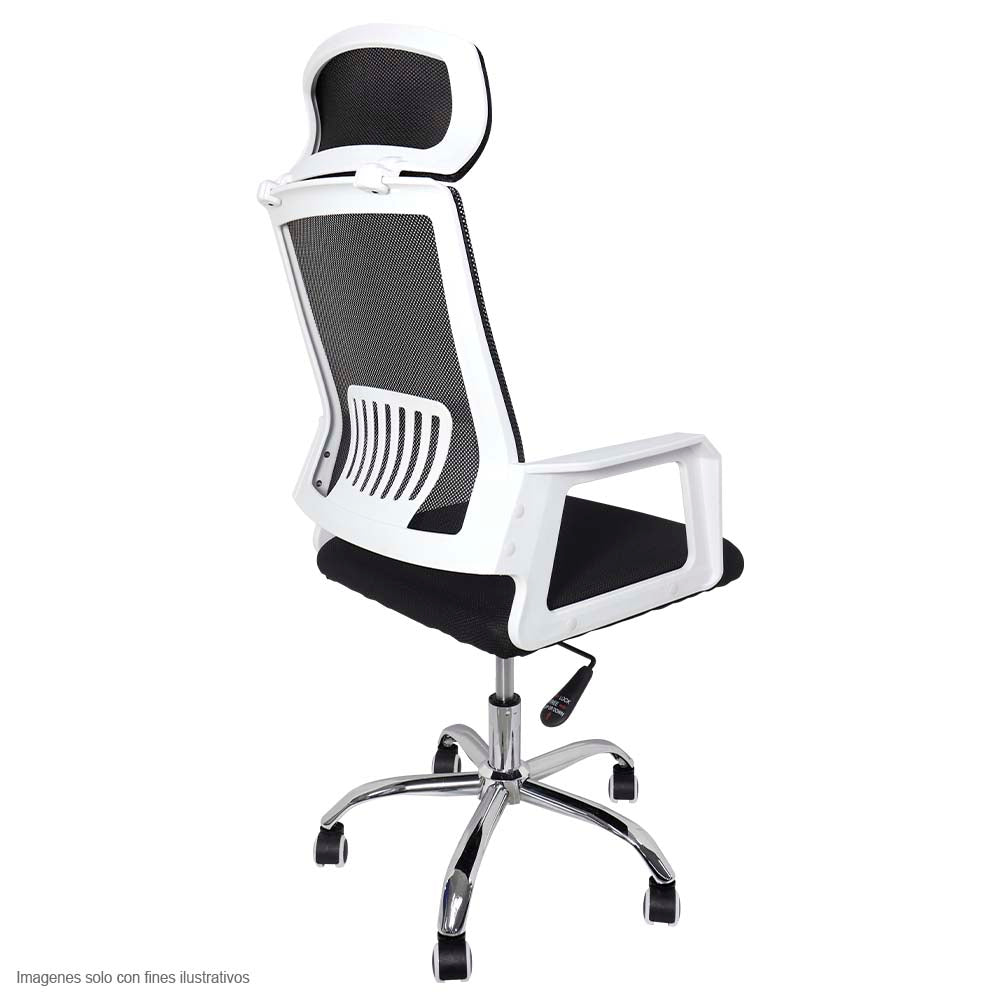 Silla de oficina FC-34-2 base de metal cromada asiento transpirable