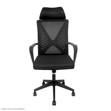 Silla de oficina FC-52 base negra plástico resistente ruedas de 360°