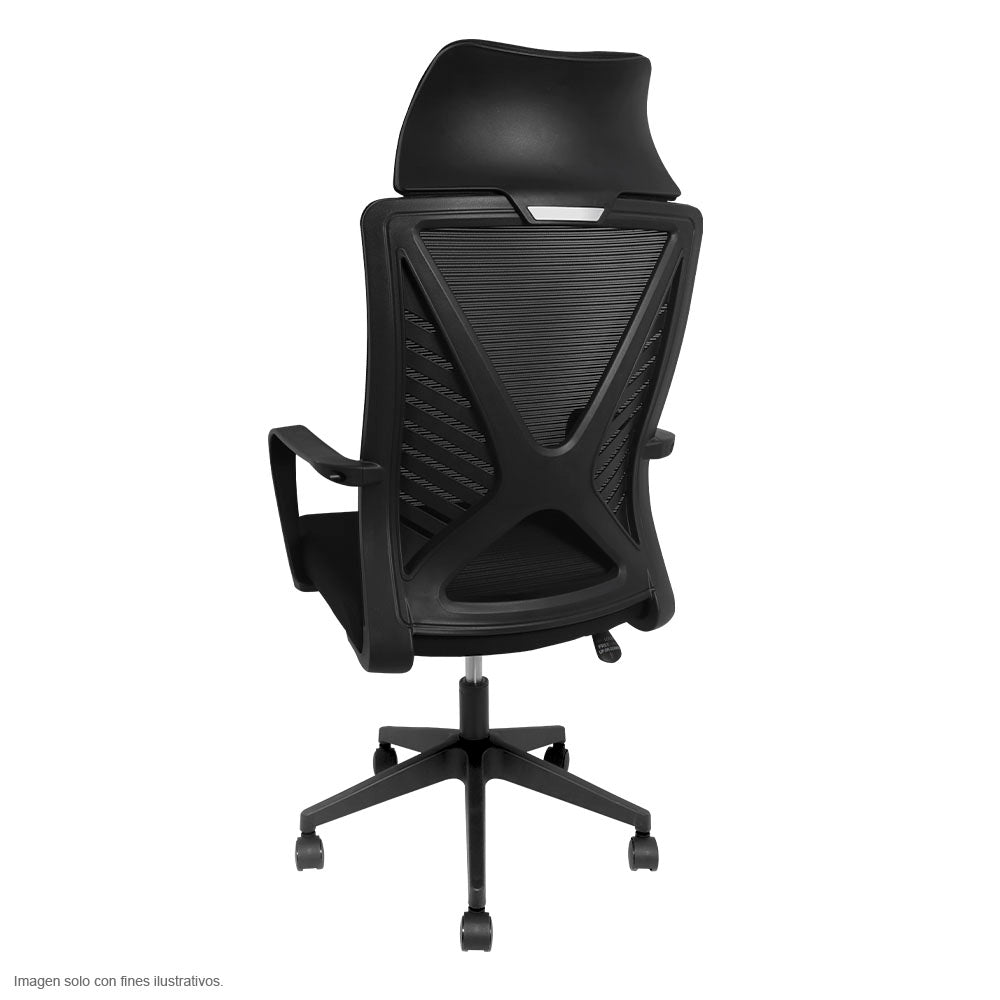 Silla de oficina FC-52 base negra plástico resistente ruedas de 360°