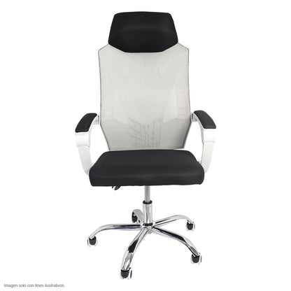 Silla de oficina FC-16-2 base cromada con ruedas de giro 360°