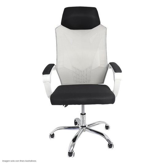 Silla de oficina FC-16-2 base cromada con ruedas de giro 360°