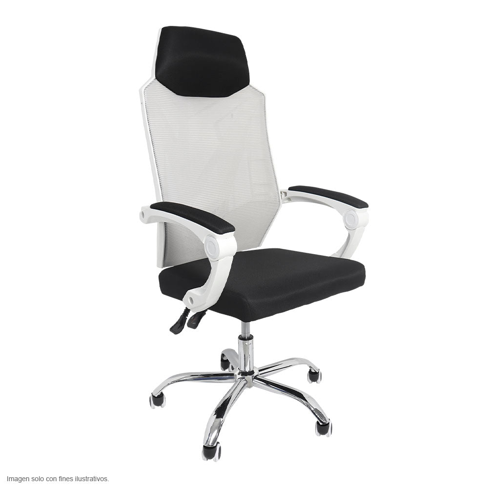 Silla de oficina FC-16-2 base cromada con ruedas de giro 360°