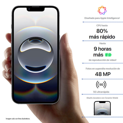 iPhone 16E Apple 128GB color negro pantalla de 6.1" Super Retina XDR OLED