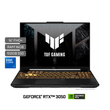 Laptop Tuf Gaming FX607VJ-RL165W, ASUS. Corei5 210H, Ram 16GB, 512SSD, pantalla 15.6", Windows11.