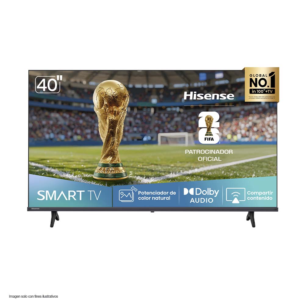 Televisor LED Smart, 40”, 40A4NV, Hisense, Full HD VIDAA