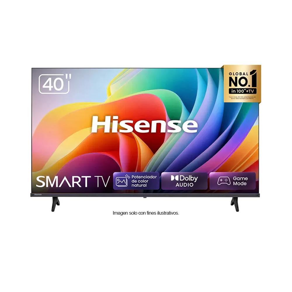 Televisor LED Smart, 40”, 40A4NV, Hisense, Full HD VIDAA