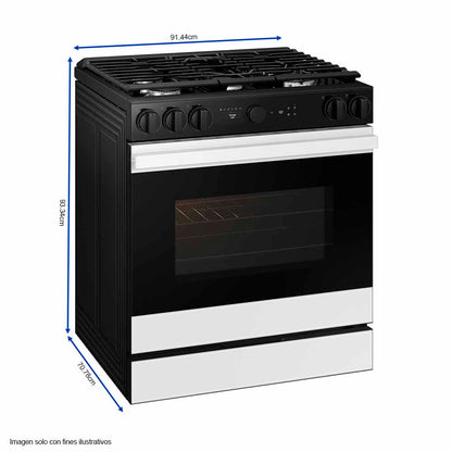 Estufa a gas de 30" Bespoke NSG6DB850012AX Smart Samsung Slide-In Air Friyer & Wi-Fi, Air Sous Vide
