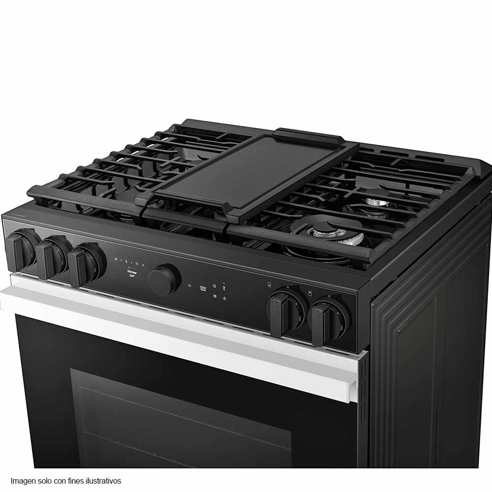 Estufa a gas de 30" Bespoke NSG6DB850012AX Smart Samsung Slide-In Air Friyer & Wi-Fi, Air Sous Vide