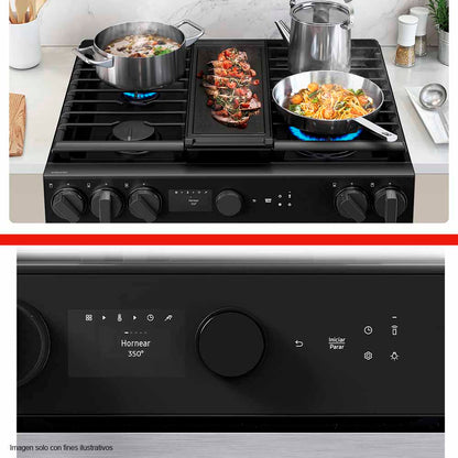 Estufa a gas de 30" Bespoke NSG6DB850012AX Smart Samsung Slide-In Air Friyer & Wi-Fi, Air Sous Vide