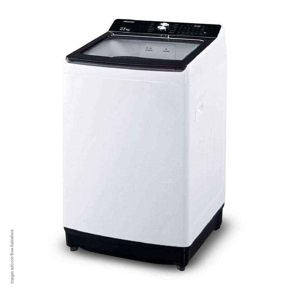 Lavadora 23kg WT3T2323UW Hisense color blanco carga superior