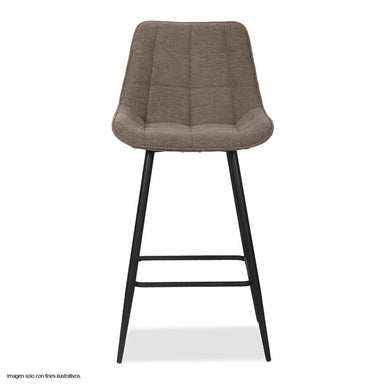 Silla de bar modelo ORIA CB-060, tela color chocolate y estructura de metal