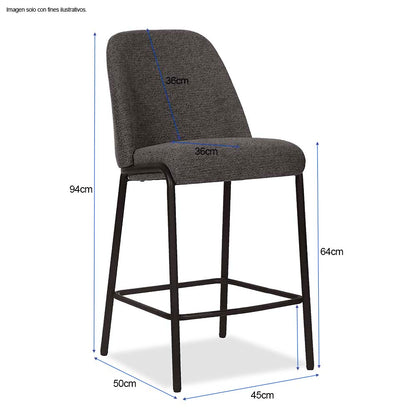 Silla de bar Serena CB-006 color tela gris oscuro