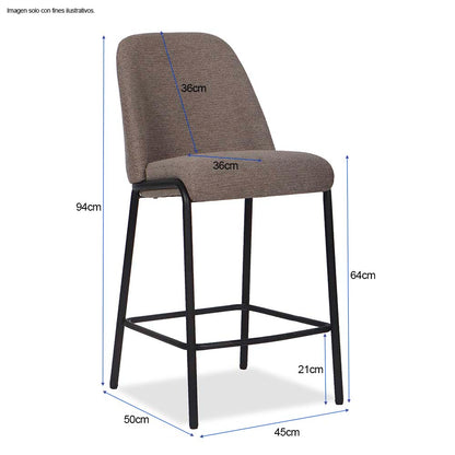 Silla de bar Serena CB-006 color tela chocolate