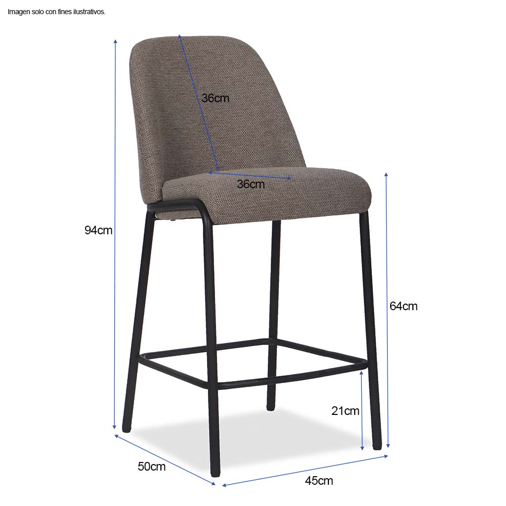 Silla de bar Serena CB-006 color tela chocolate