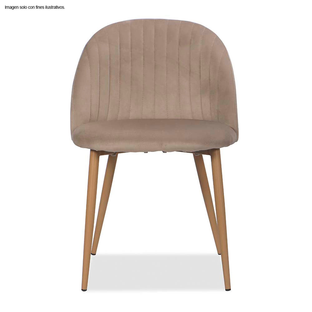 Silla Aurelia CC-039-2 color crema, patas de madera