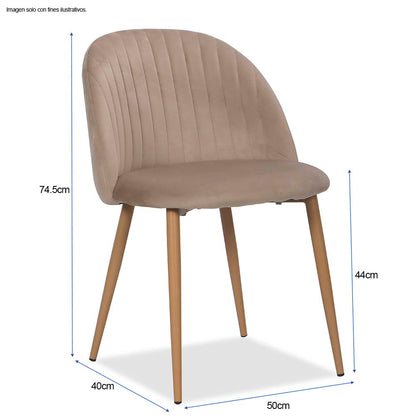 Silla Aurelia CC-039-2 color crema, patas de madera