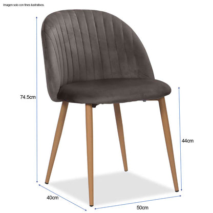 Silla Aurelia CC-039-2 color chocolate, patas de madera