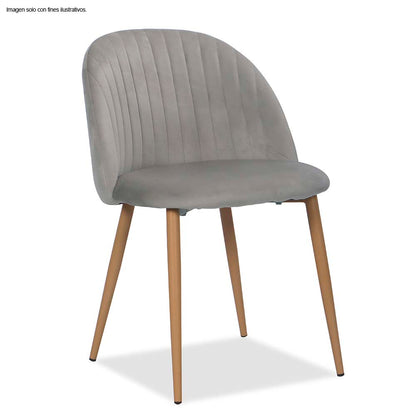Silla Aurelia CC-039-2 color gris claro, patas de madera