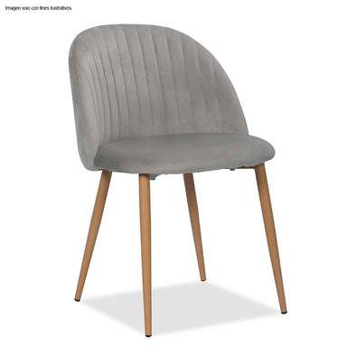 Silla Aurelia CC-039-2 color gris claro, patas de madera