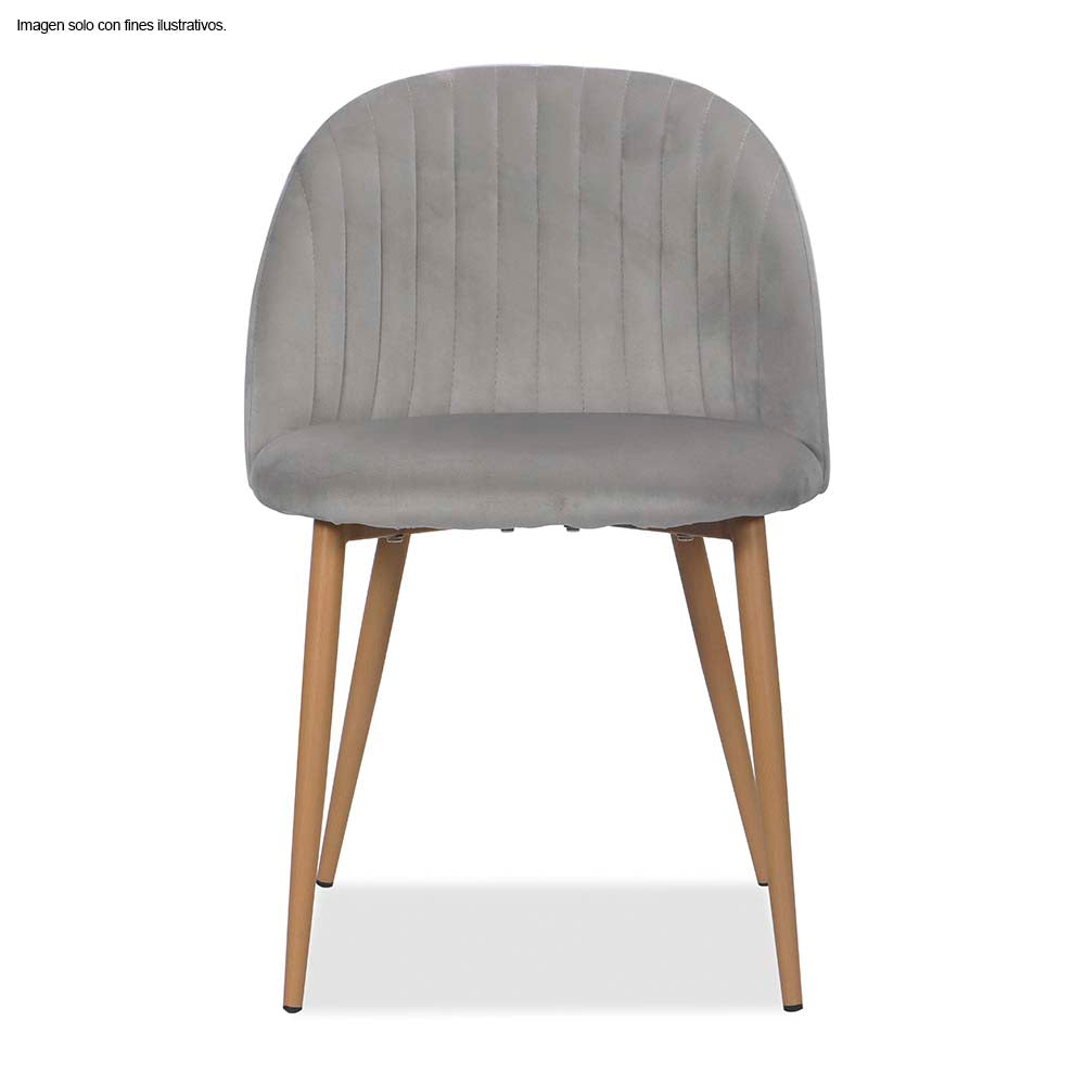 Silla Aurelia CC-039-2 color gris claro, patas de madera