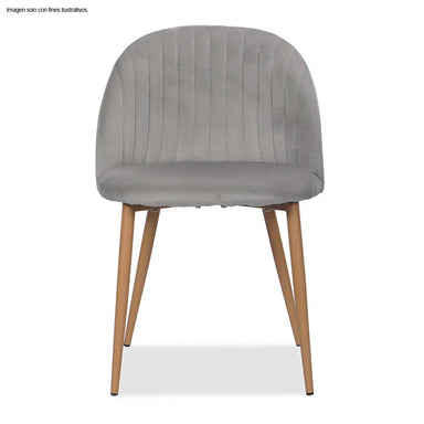 Silla Aurelia CC-039-2 color gris claro, patas de madera