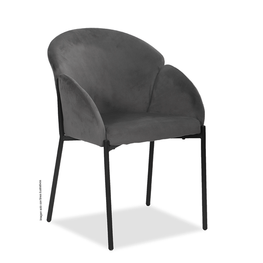 Silla clásica Lira CC047 tela suave al tacto color gris