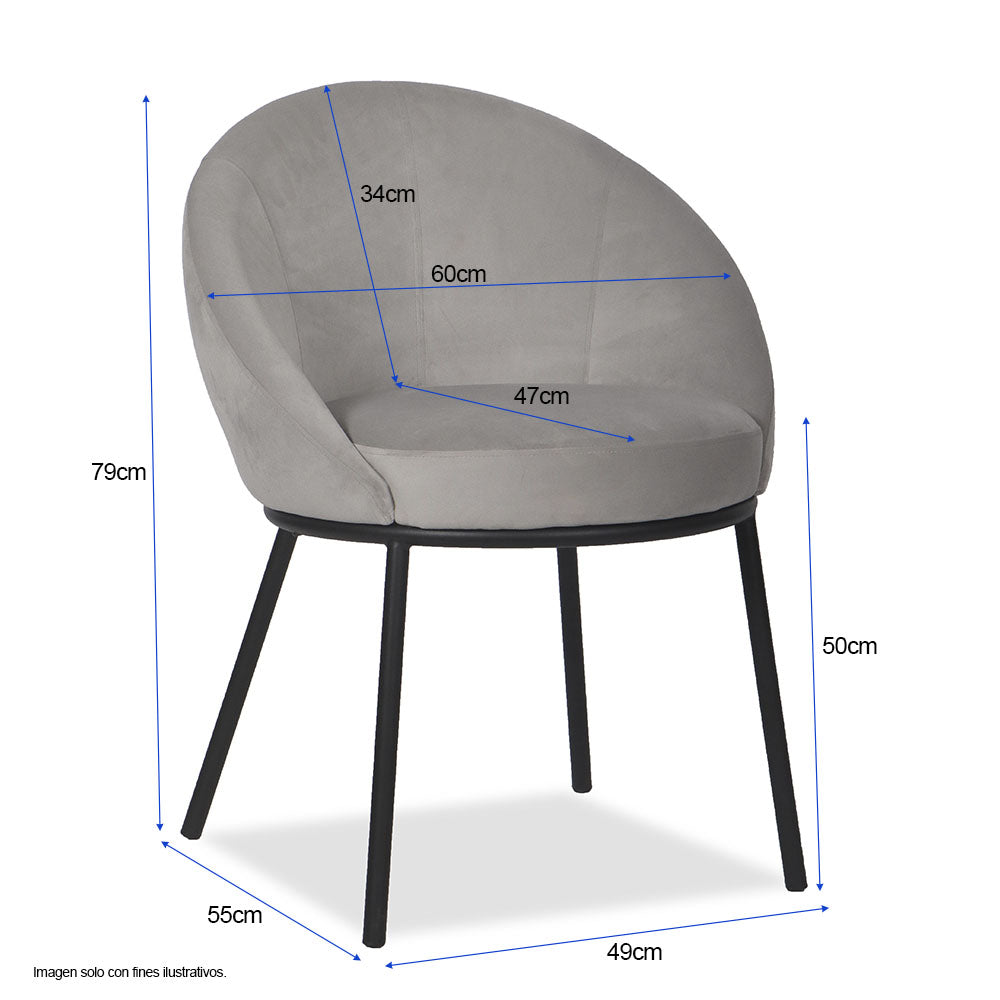 Butaca Alondra CC-238 color gris