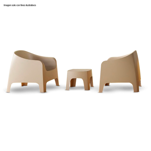 Set de jardín 2 puestos + mesa auxiliar color Taupe (8632)