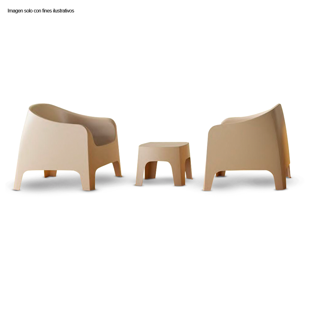 Set de jardín 2 puestos + mesa auxiliar color Taupe (8632)