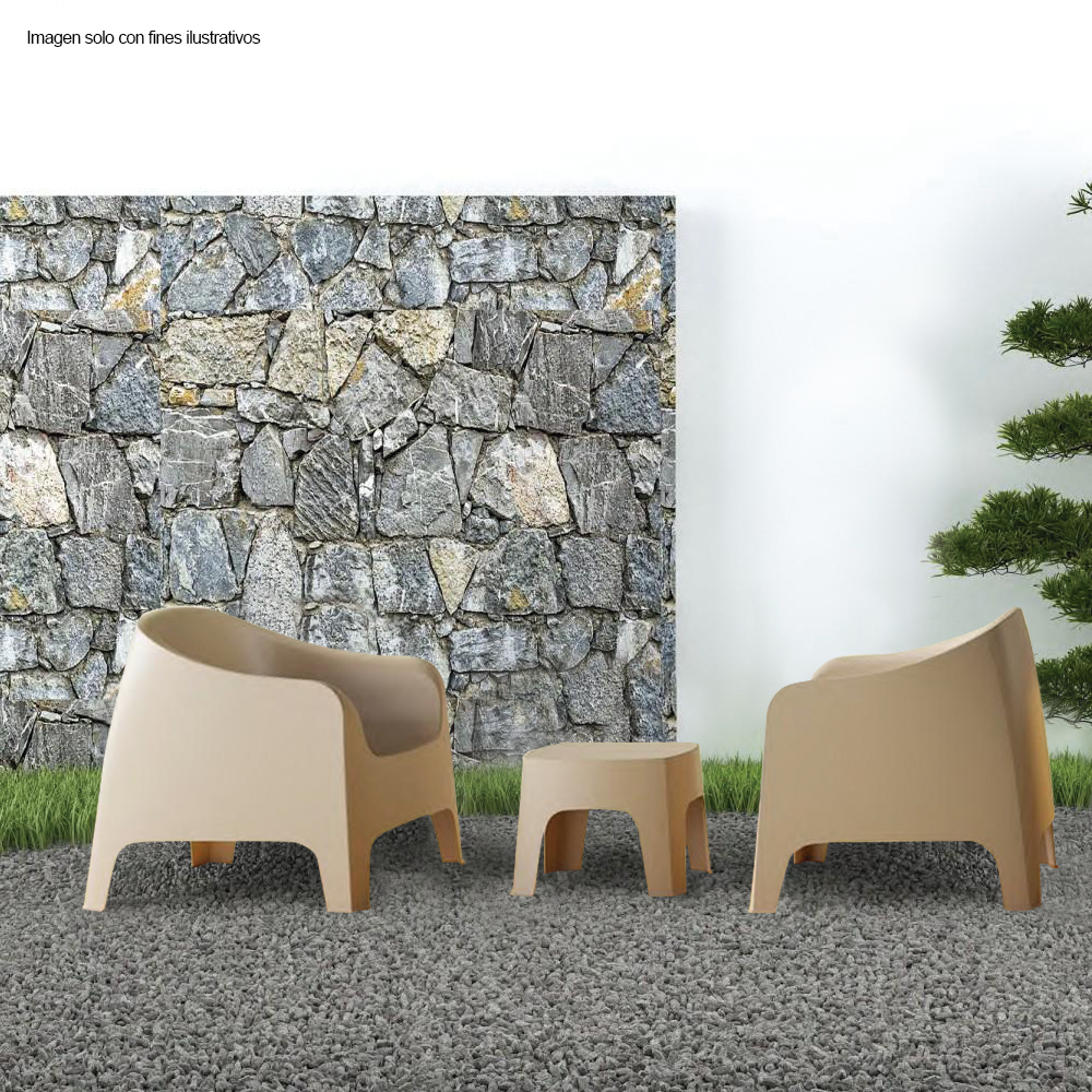 Set de jardín 2 puestos + mesa auxiliar color Taupe (8632)