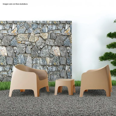 Set de jardín 2 puestos + mesa auxiliar color Taupe (8632)
