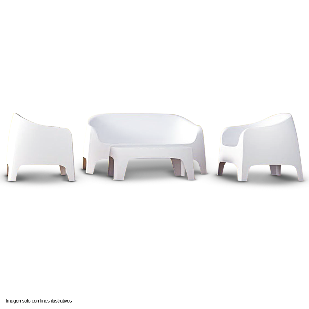 Set de jardín 4 puestos + mesa auxiliar 8633 SET color blanco
